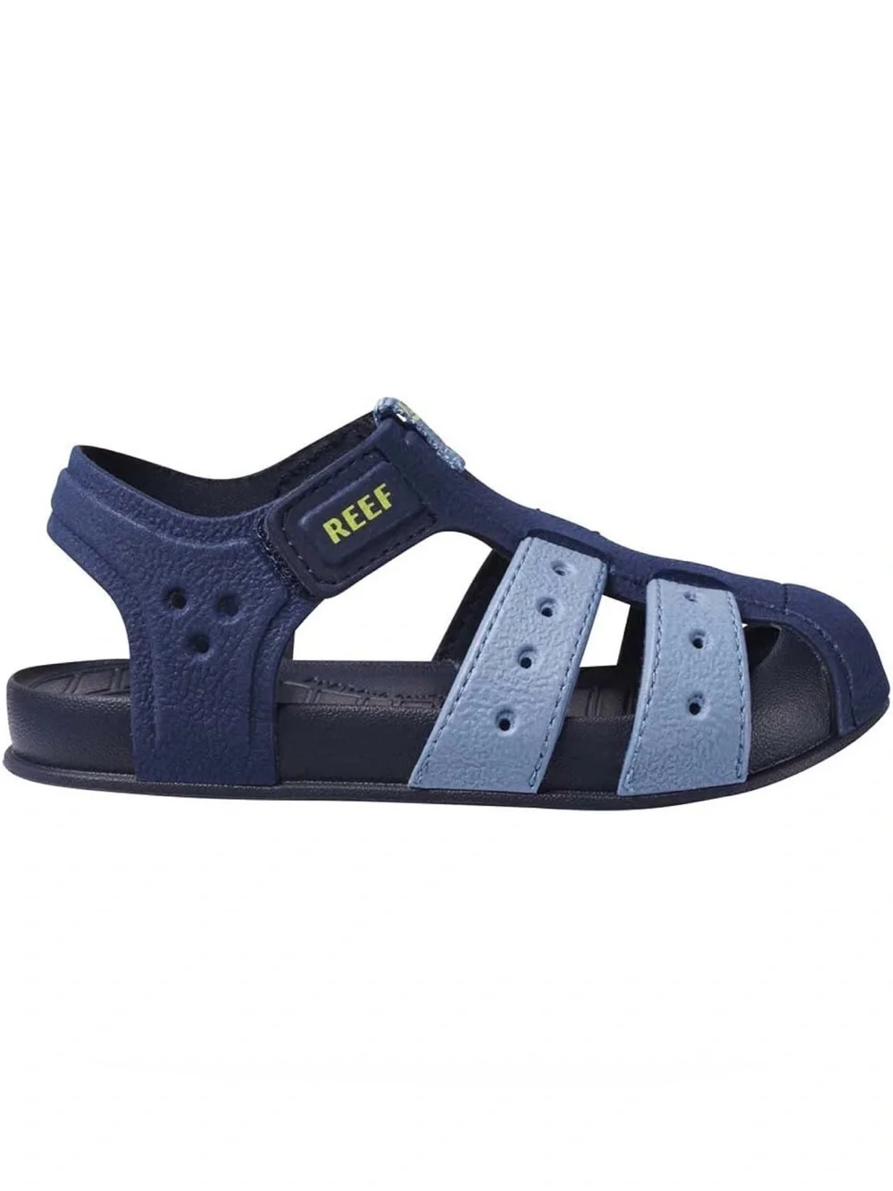 NWOT Reef Kids Navy and Light Blue Water Fisherman Closed-Toe Sport Sandals